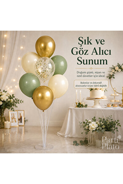 era balon 7-Piece Balloon Stand Set 70 Cm, Desktop Balloon Holder Stick Appar...