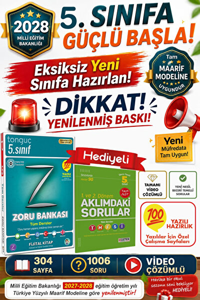 Tonguç Yayınları 5. Sınıf Yeni Nesil Zoru Bankası Tüm Dersler Soru Bankası Ma...