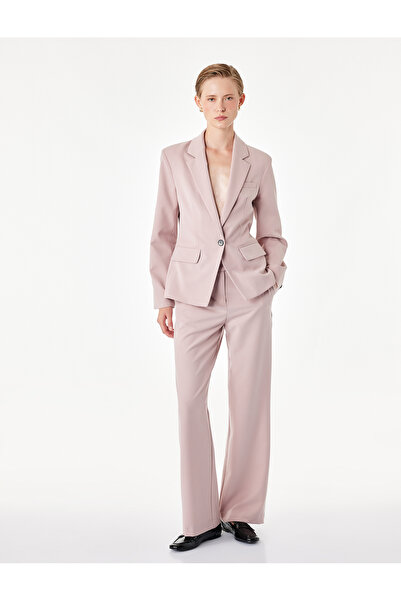 Koton Viscose Blend High Waist Wide Leg Pants with Pockets