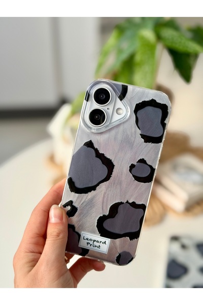 Go Aksesuar Iphone 17 Uyumlu Shine GRİ LEOPAR Renk Geçişli Parlak Tasarımlı S...