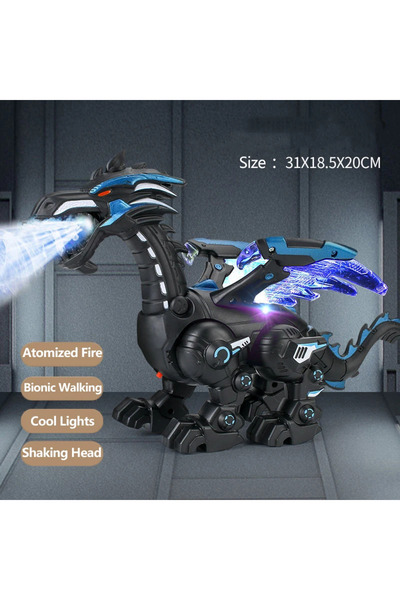 choice2 Spray Black Mechanical Dinosaur Simulation Fire Spray Cool Lights Chi...