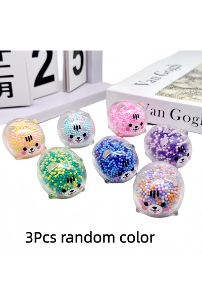 Choice 3Pcs random color 3PC Mini Bear Vent Ball Squeeze Decompressions Toy B...