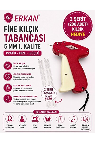 ERKAN GELİNLİK TÜRBAN TASARIM KILÇIK TABANCASI + 200 ADET HEDİYE KILÇIK (2 DAL)