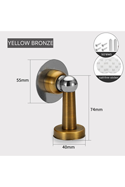 Choice6 Yellow Bronze KAK Stainless Steel Magnetic Doorstop Non-Punch Wind-Pr...