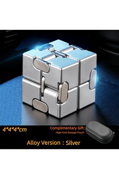 Choice7 Alloy Silver Alloy&Plastic Infinity Cube Fidget Toy Ultra-Durable Sen...