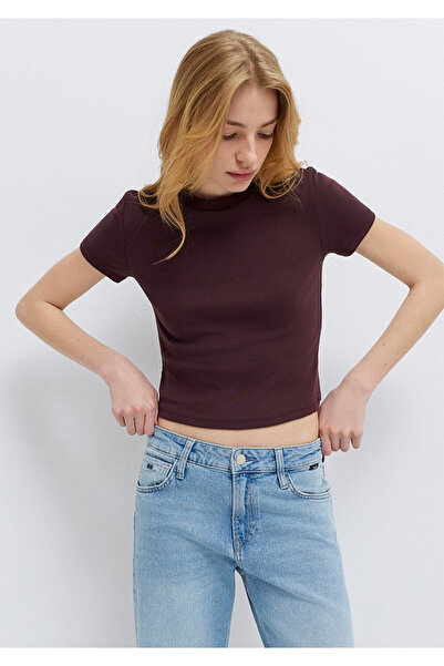 Mavi Brown T-Shirt Crop / Short Cut 1600814-70223