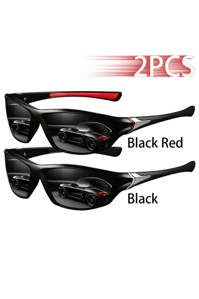 Choice1 BlackRed-Black 2PCS Fashion Vintage Eyewear Driving Fishing Cycling S...
