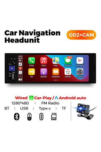 Choice5 OD2-CAM003 Universal 1 Din Car Stereo 6.86Inch HD Touch Screen Car Mu...