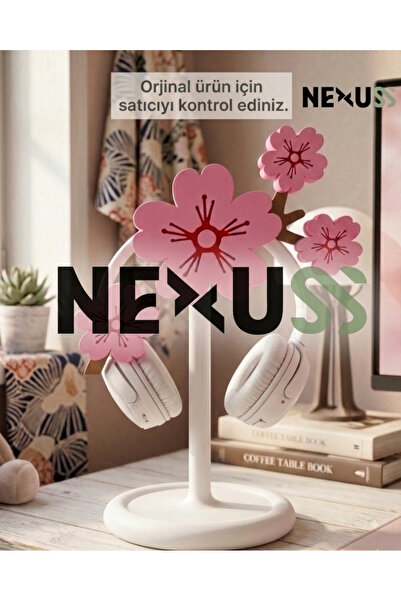 NEXUSS DESIGN Sakura Çiçek Tasarımlı Kulaklık Standı – Masaüstü Gaming Kulakl...