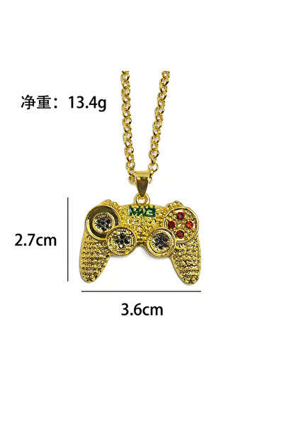 Choice 50cm Gold Color Hip Hop Game Controller Metal Pendant Necklace with Al...