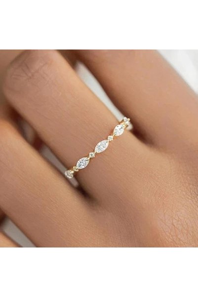 Choice 10 T0440 Huitan Simple Stylish Female Finger-ring with Marquise Round ...