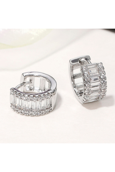 Choice E2109 Huitan Fashion Women's Hoop Earrings with Sparkling Cubic Zircon...