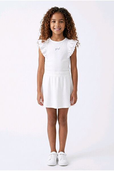 Kids Tricou/body cu volane brodate