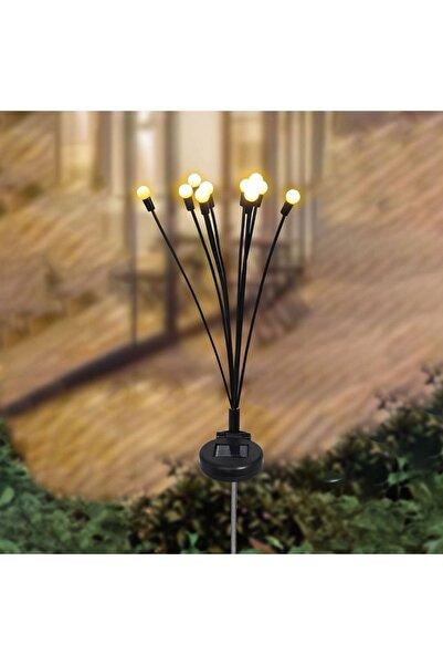 Zâna Casei Μαύρη Ηλιακή Λάμπα με 10 Χορδές και Λευκό LED 73cm