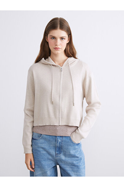 LC Waikiki Hooded Women's Knit Zippered Sweatshirt