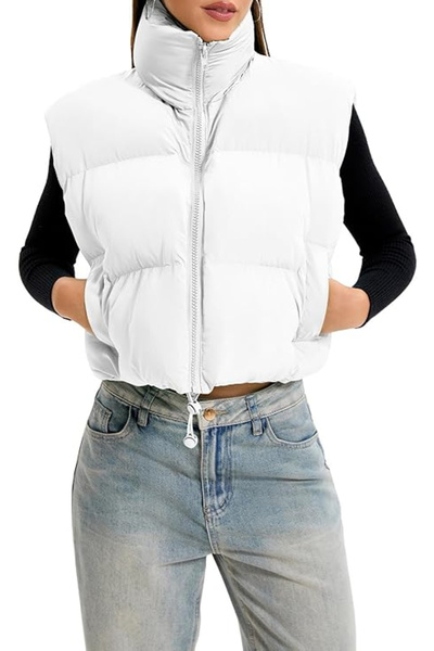 OEM Vestă albă ușoară, căptușită, respirabilă, cu buzunare laterale 2XL
