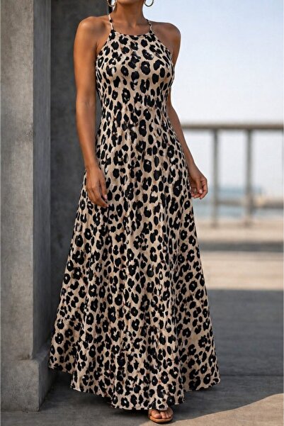 Wear Up Rochie lungă din jerseu, cu bretele, cu model, pentru femei