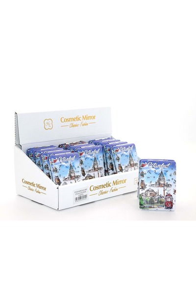 Store Taşlı İstanbul Tasarımı El Aynası Kalın 8,5x6 Cm Dekoratif Çanta Aynası...