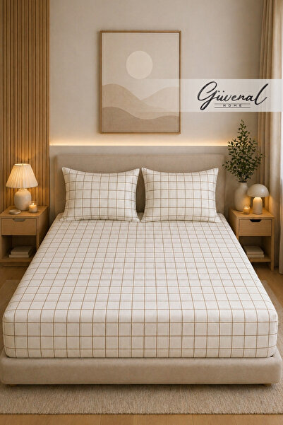 Güvenal Σετ σεντόνια Charm με μοτίβο από 100% βαμβάκι και ελαστικό κάλυμμα μα...