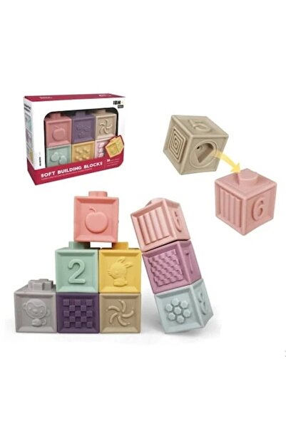 Stuniko ® Set de 6 cuburi senzoriale moi - Jucărie de îmbinare și stivuire, c...