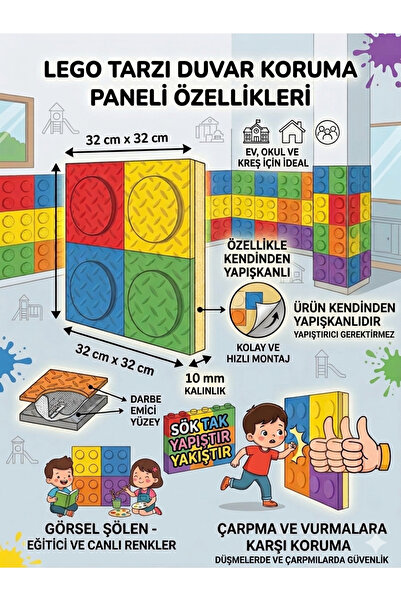 AFFECTİONE LEGO DUVAR KORUMA ( panel eva tatami zemin )