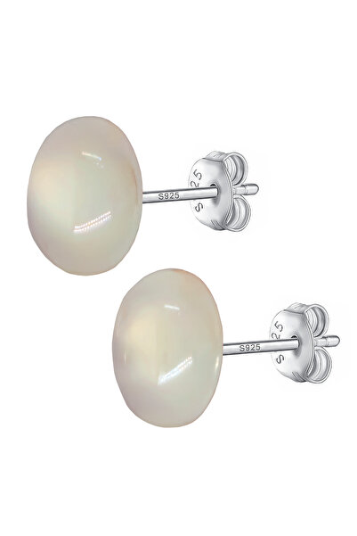 e-crystals Cercei ovali Agat Botswana Light 10x8 mm din argint 925, cabochon,...