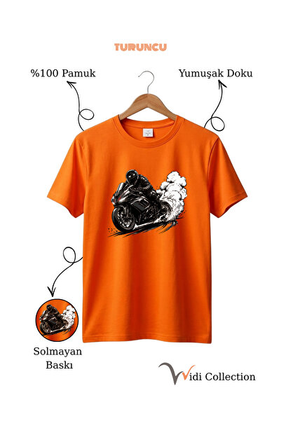 WİDİ Racing Motor Drift Design 100% Cotton Regular Fit Unisex T-Shirt