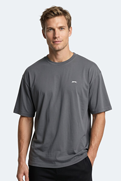 Slazenger Ανδρικό μπλουζάκι KEANE σε γκρι χρώμα, oversized