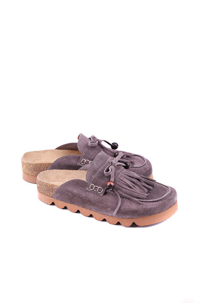 stato Γυναικείες παντόφλες Marsella από γνήσιο δέρμα με λεπτομέρεια φούντας, ...