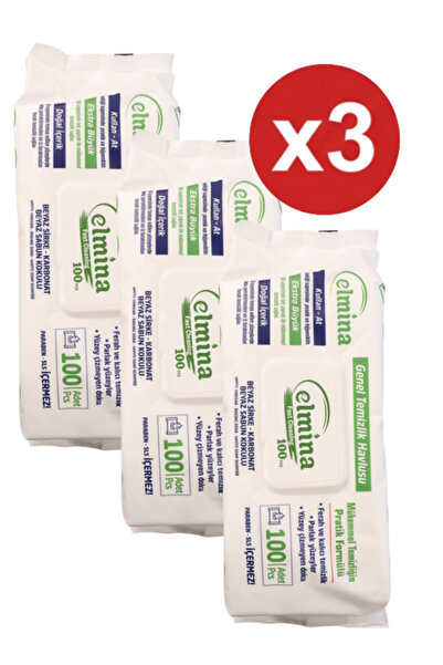 Elmina Συσκευασία 3x Μαντηλάκια Υγρά Γενικής Χρήσης 100 Τεμαχίων – Γρήγορος κ...