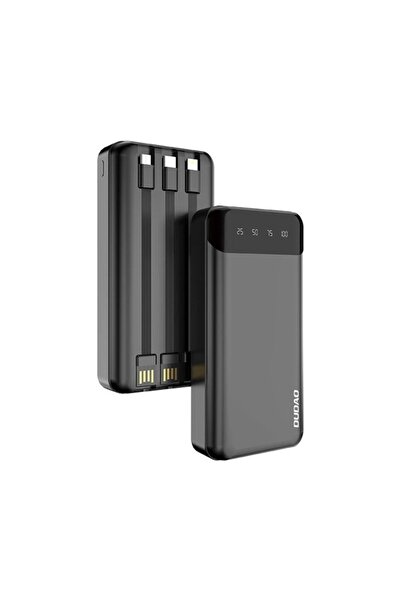 DUDAO Εξωτερική μπαταρία 20000mAh 10W, 3 ενσωματωμένα καλώδια (USB-C, iPhone,...