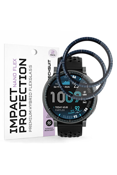 Techsuit Nano Flex (pachet de 2) - Amazfit Active Max - Negru, acoperire precisă