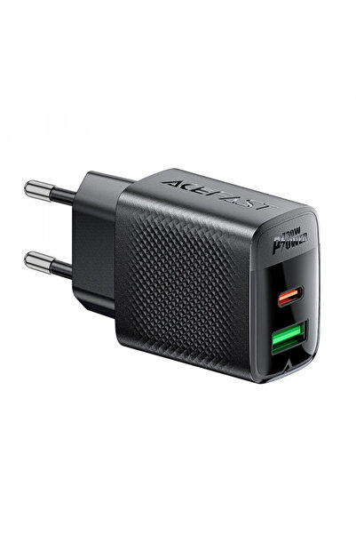 Acefast Incarcator Retea A98, 30W, 3A, 1 x USB-A - 1 x USB-C, Negru