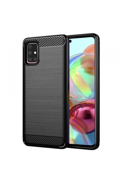 Stef's Cat Θήκη για Samsung Galaxy A71 A715, Γάτα της Στεφ, Κάρμπον, Μαύρο