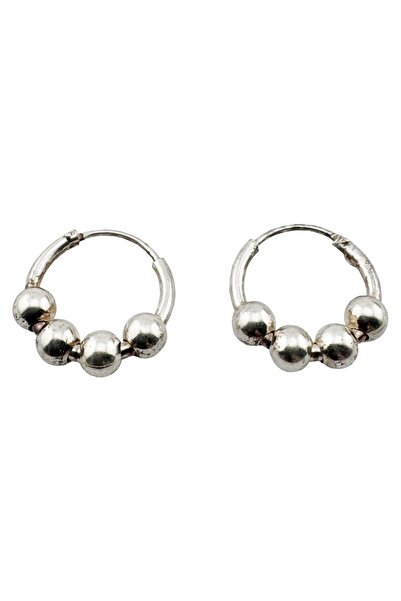OEM Pereche de cercei pentru femei, 12 mm, Motiv Cercei rotunzi cu 4 Bilute, ...