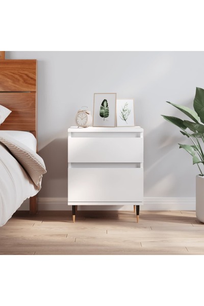 vidaxl Κομοδίνο Λευκό 40 x 35 x 50 εκ. Επεξεργασμένο Ξύλο