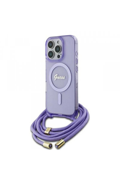 Stef's Cat Θήκη MagSafe για Apple iPhone 16 Pro, Guess, IML Crossbody Cord Sc...