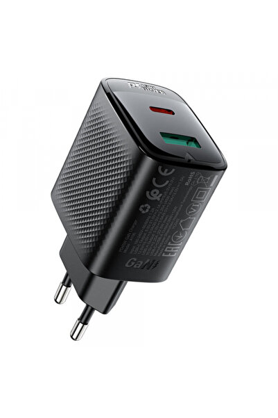 Acefast Incarcator Retea A106, 45W, 3A, 1 x USB-A - 1 x USB-C, Negru