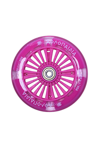 Athlopaidia ΜΠΡΟΣΤΙΝΟΣ ΤΡΟΧΟΣ LED ΜΕ ΡΟΥΛΕΜΑΝ 120MM ΓΙΑ ΣΚΟΥΤΕΡ 61215 - ΦΟΥΣΙΑ