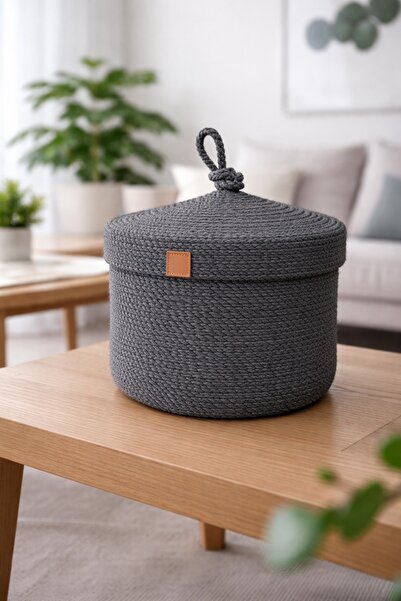 Bella Home Bellla Home Πλεκτό Καλάθι με Καπάκι |   Κουτί αποθήκευσης πολλαπλώ...