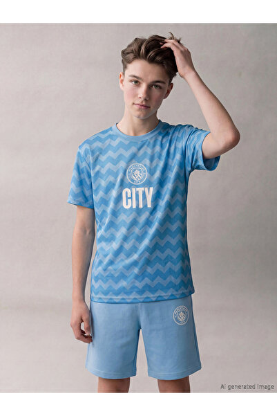 LC Waikiki Set pantaloni scurți pentru băieți cu imprimeu Manchester City