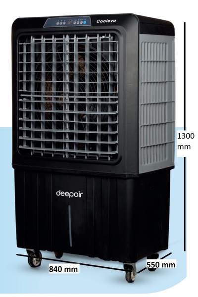 deepair COOLEVO EVAPORATİF MOBİL SULU KLİMA SİYAH-BEYAZ