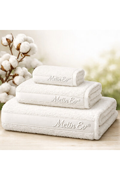 METİNEV Metin Ev ®   100% Cotton 3-Piece Towel Set – Bath + Face + Hand Towel...