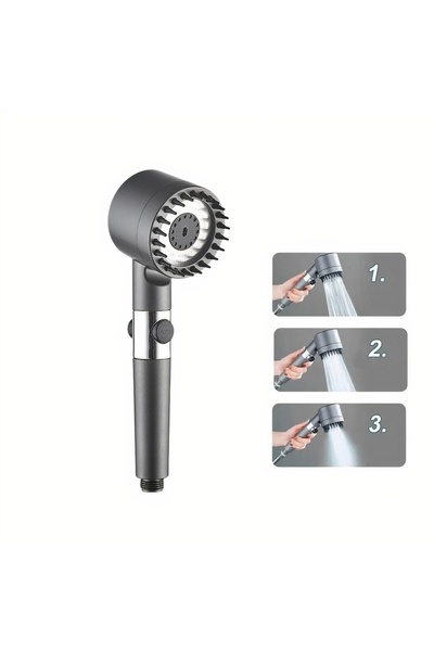 E-ANAMAG Κεφαλή ντους, 4 σε 1, Ρυθμιζόμενες λειτουργίες ροής και κουμπί ελέγχου