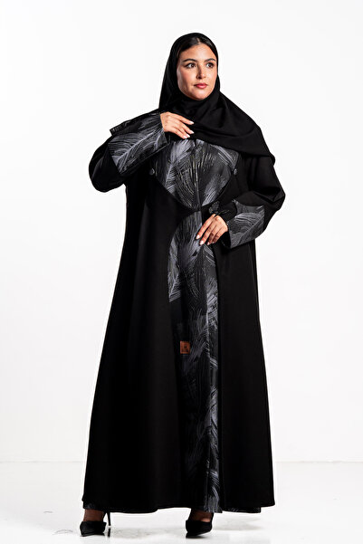 Hasnaa Abaya عباية عهود بجاكر هندي رمادي غامق