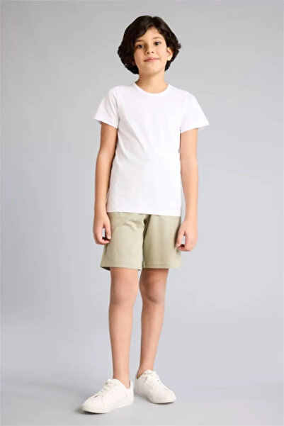 DeFacto 100% Cotton Elastic Waist Basic Shorts for Boys B5867A826Sm