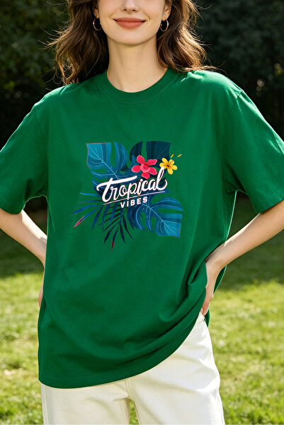 Fleck Womens T Shirts Tropical Vibes Floral Print Casual Summer Style