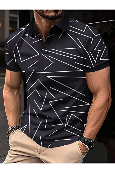 Take Two By Styli Men Geometric Print Polo