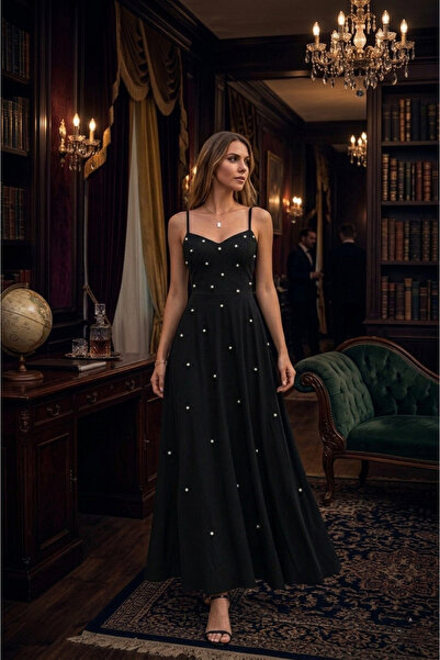 DRESSIFY WOMEN’S FASHION Γυναικείο μακρύ βραδινό φόρεμα από κρεπ με λουράκια,...