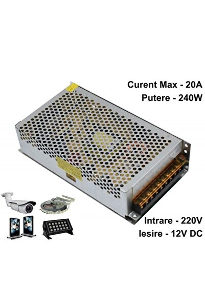 Stef's Cat Sursa de Alimentare Metalica 220V-12V/240W-20A,